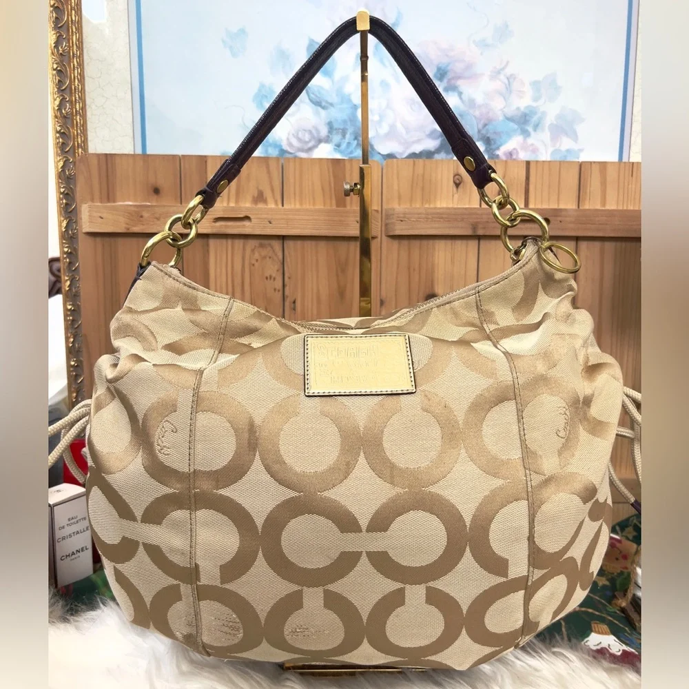 💜Coach Poppy Multicolor Signature Hobo Bag - Picture 3 of 16